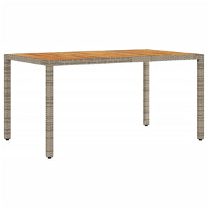 Gartentisch Akazie Grau 150x90cm Poly Rattan