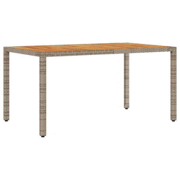 Gartentisch Akazie Grau 150x90cm Poly Rattan