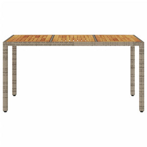 Gartentisch Akazie Grau 150x90cm Poly Rattan