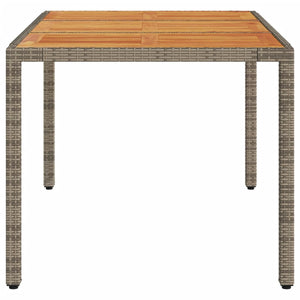 Gartentisch Akazie Grau 150x90cm Poly Rattan