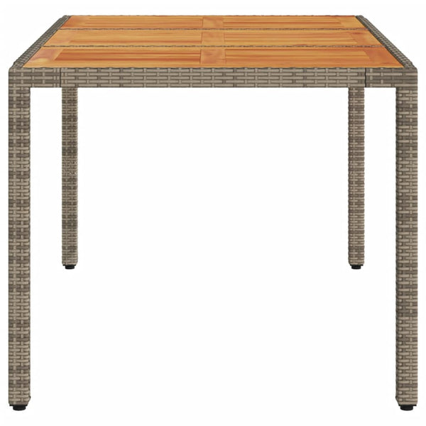 Gartentisch Akazie Grau 150x90cm Poly Rattan