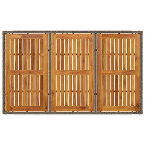 Gartentisch Akazie Grau 150x90cm Poly Rattan