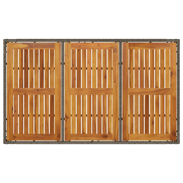 Gartentisch Akazie Grau 150x90cm Poly Rattan