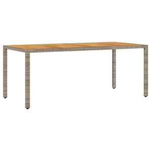 Gartentisch Akazie Grau 190x90cm Poly Rattan