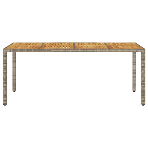 Gartentisch Akazie Grau 190x90cm Poly Rattan