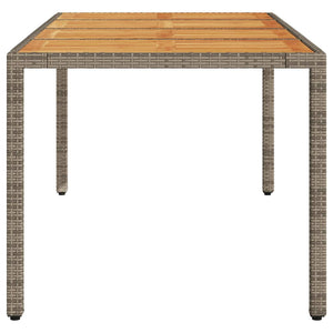 Gartentisch Akazie Grau 190x90cm Poly Rattan