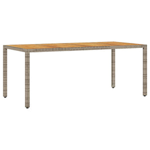 Gartentisch Akazie Grau 190x90cm Poly Rattan