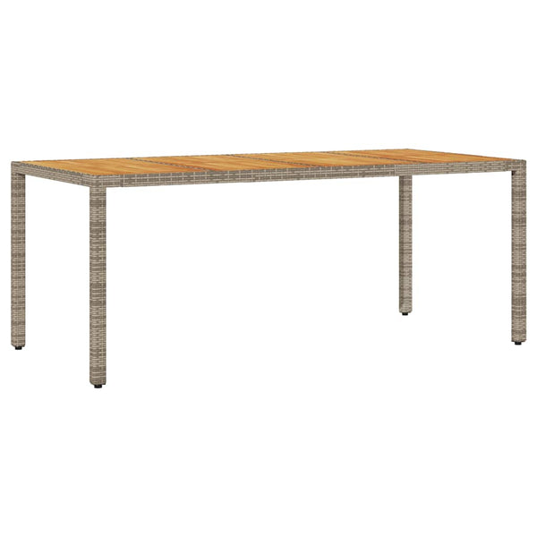Gartentisch Akazie Grau 190x90cm Poly Rattan