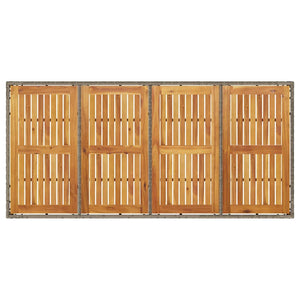 Gartentisch Akazie Grau 190x90cm Poly Rattan