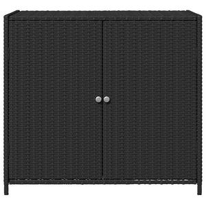 Gartenschrank Schwarz Poly Rattan 83x76cm