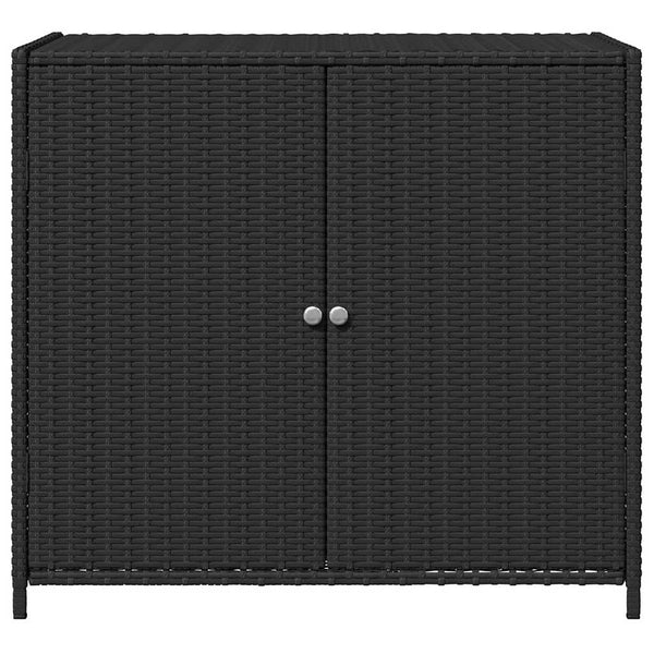 Gartenschrank Schwarz Poly Rattan 83x76cm