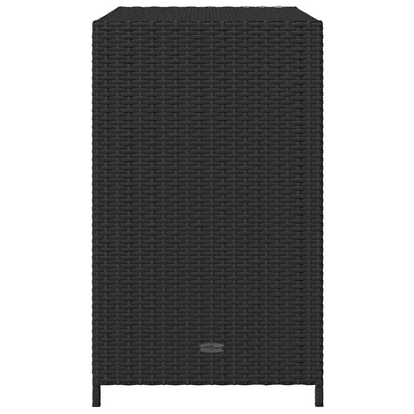 Gartenschrank Schwarz Poly Rattan 83x76cm