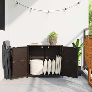 Gartenschrank Braun Poly Rattan 83x45x76 cm