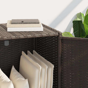 Gartenschrank Braun Poly Rattan 83x45x76 cm