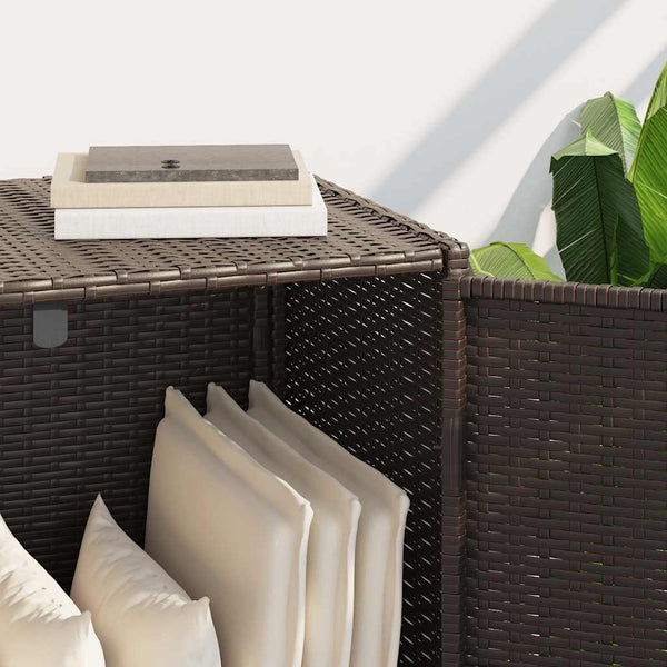 Gartenschrank Braun Poly Rattan 83x45x76 cm