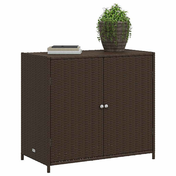 Gartenschrank Braun Poly Rattan 83x45x76 cm