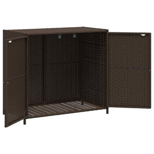Gartenschrank Braun Poly Rattan 83x45x76 cm
