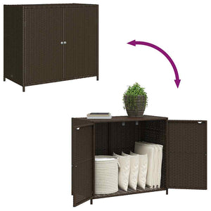 Gartenschrank Braun Poly Rattan 83x45x76 cm
