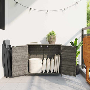 Gartenschrank Grau Poly Rattan 83x45x76cm