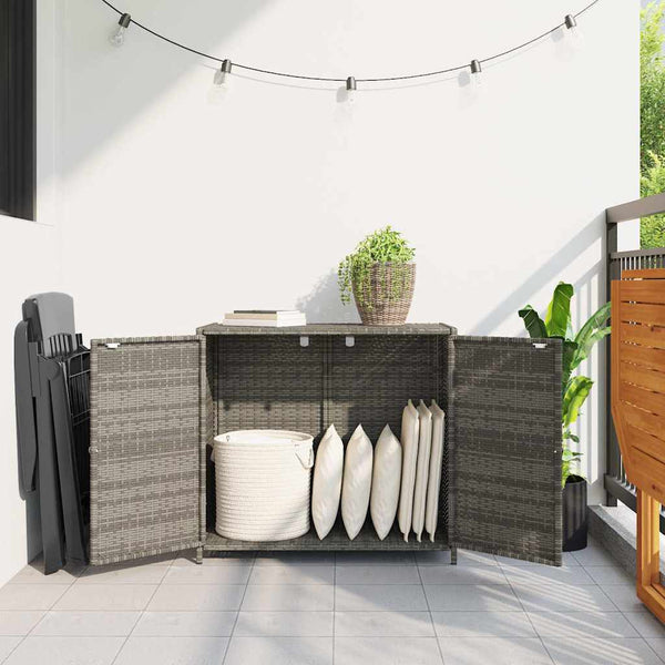 Gartenschrank Grau Poly Rattan 83x45x76cm