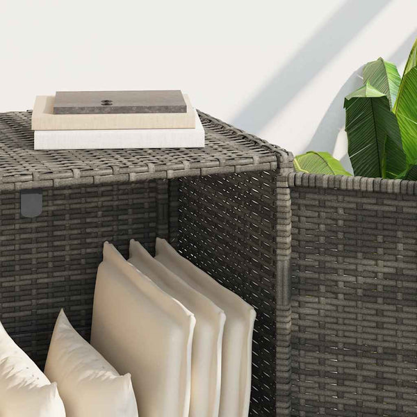 Gartenschrank Grau Poly Rattan 83x45x76cm