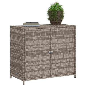 Gartenschrank Grau Poly Rattan 83x45x76cm