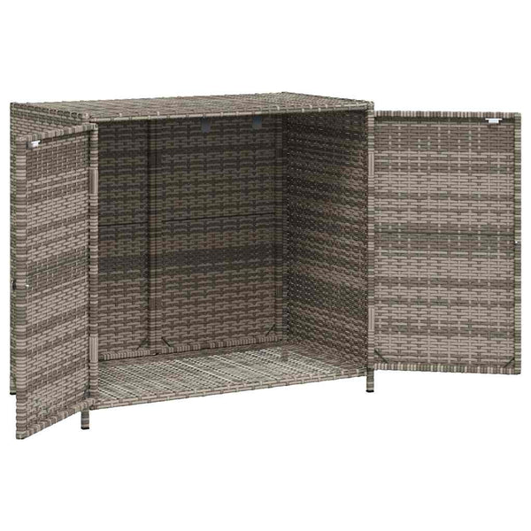 Gartenschrank Grau Poly Rattan 83x45x76cm