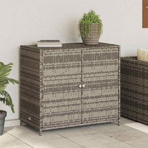 Gartenschrank Grau Poly Rattan 83x45x76cm