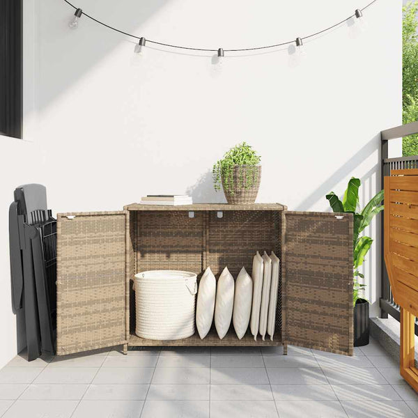 Gartenschrank Beige Poly Rattan 83x45x76 cm