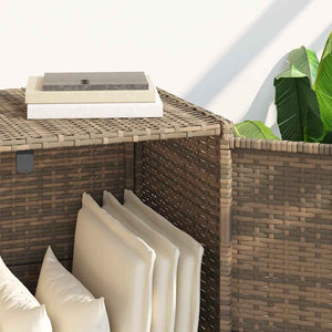 Gartenschrank Beige Poly Rattan 83x45x76 cm