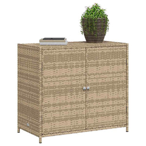 Gartenschrank Beige Poly Rattan 83x45x76 cm