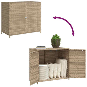 Gartenschrank Beige Poly Rattan 83x45x76 cm