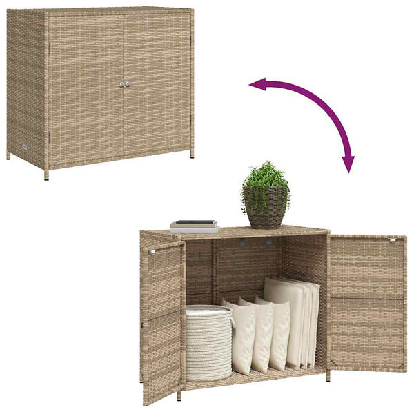 Gartenschrank Beige Poly Rattan 83x45x76 cm
