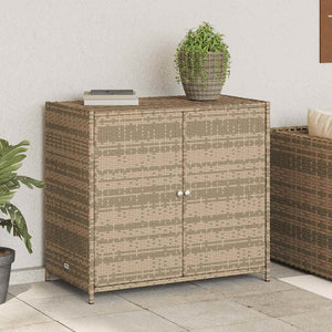 Gartenschrank Beige Poly Rattan 83x45x76 cm