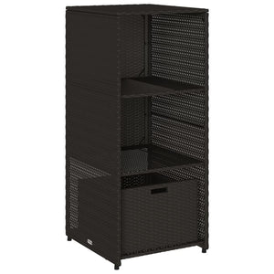 Gartenschrank Schwarz Poly Rattan 50x55x115cm