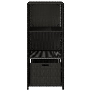 Gartenschrank Schwarz Poly Rattan 50x55x115cm