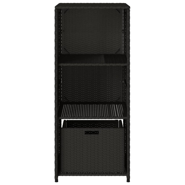 Gartenschrank Schwarz Poly Rattan 50x55x115cm