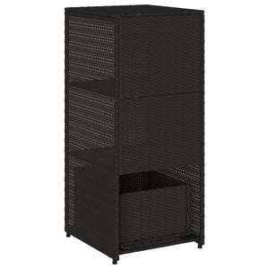 Gartenschrank Schwarz Poly Rattan 50x55x115cm
