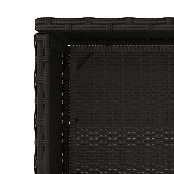 Gartenschrank Schwarz Poly Rattan 50x55x115cm