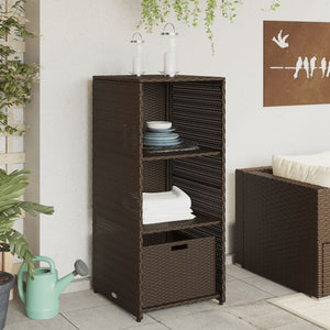 Gartenschrank Braun Poly Rattan 50x55x115cm