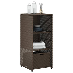 Gartenschrank Braun Poly Rattan 50x55x115cm