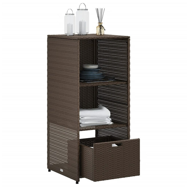 Gartenschrank Braun Poly Rattan 50x55x115cm