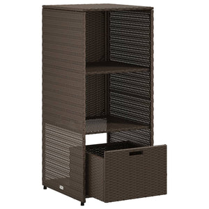 Gartenschrank Braun Poly Rattan 50x55x115cm