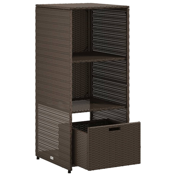 Gartenschrank Braun Poly Rattan 50x55x115cm