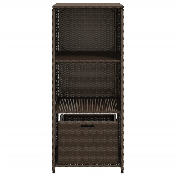 Gartenschrank Braun Poly Rattan 50x55x115cm
