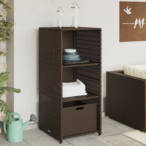 Gartenschrank Braun Poly Rattan 50x55x115cm