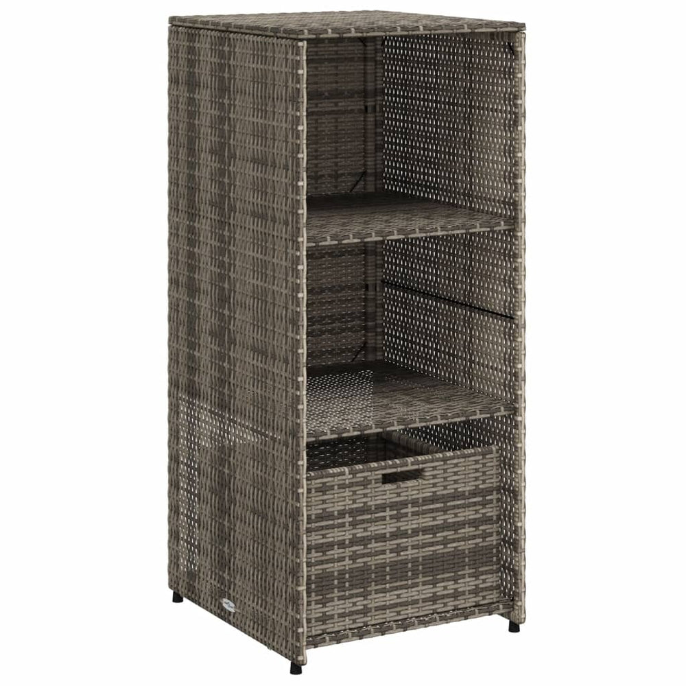 Grauer Gartenschrank Poly Rattan 50x55x115cm