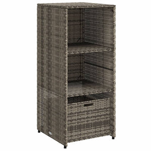 Grauer Gartenschrank Poly Rattan 50x55x115cm