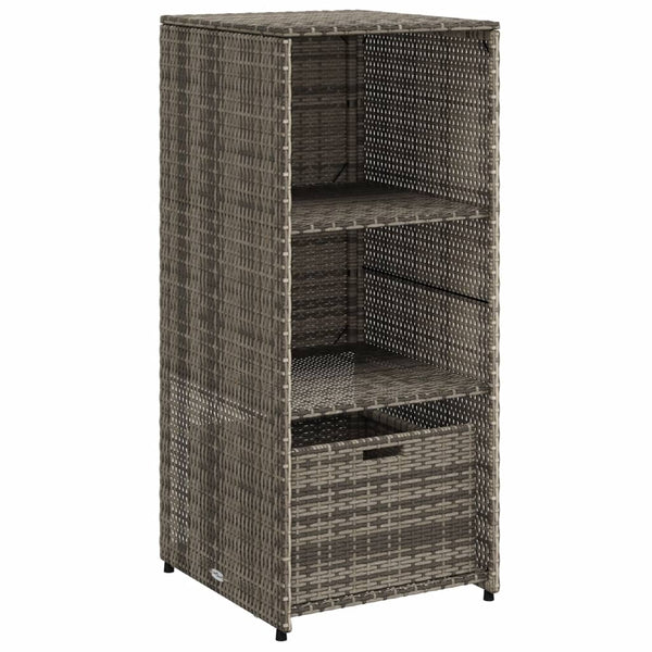 Grauer Gartenschrank Poly Rattan 50x55x115cm