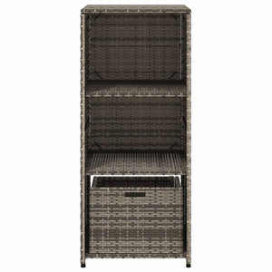 Grauer Gartenschrank Poly Rattan 50x55x115cm